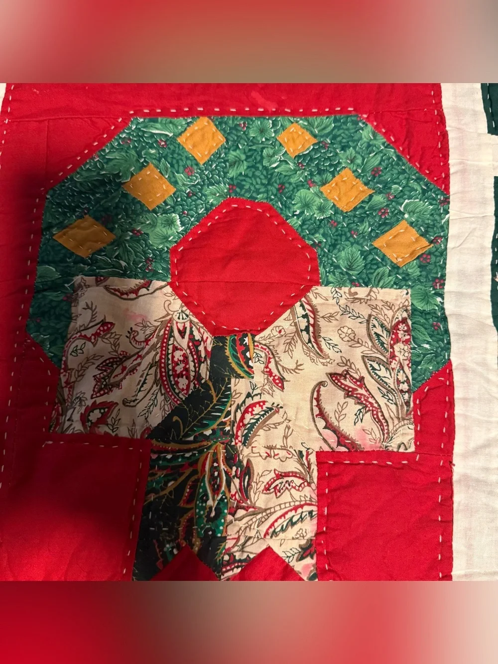 Vintage Christmas HANDMADE Quilt Sampler Christmascore Cabin Cottage farmhouse